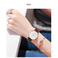 Relógios femininos de marca fina chenxi pulseira de couro de quartzo 30m vestido charme à prova d&#39;água Relógios femininos de strass calendário relógios de pulso